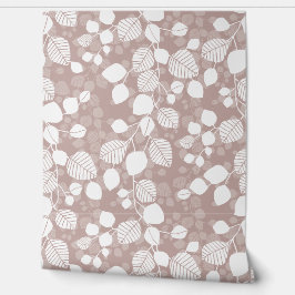 Tangled Foliage Canopy XL white leaves muted pink Tapete
