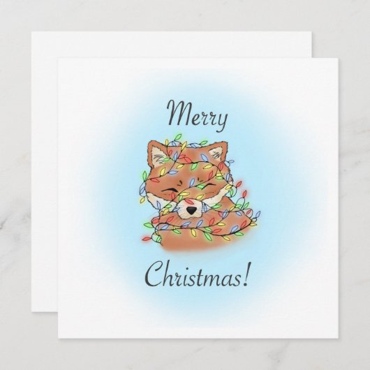 Tangled Fox Feiertagskarte (Vorne/Hinten)