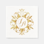 Tangled Sun Monogram Napkins Serviette (Vorderseite)