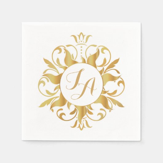 Tangled Sun Monogram Napkins Serviette (Vorderseite)