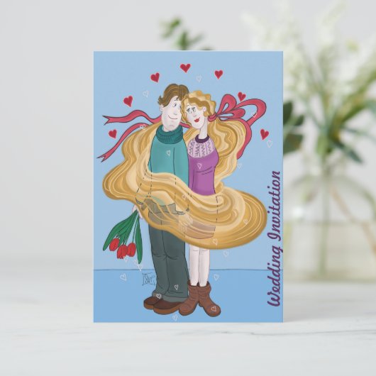 Tangled Wedding Einladung (Stehend Vorderseite)