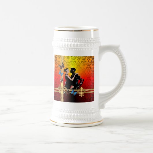 Tango auf Damast Bierglas (Rechts)