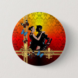 Tango auf Damast Button