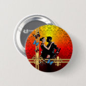 Tango auf Damast Button (Vorne & Hinten)