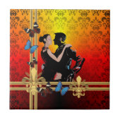 Tango auf Damast Fliese (Vorderseite)