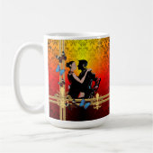 Tango auf Damast Kaffeetasse (Links)