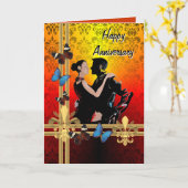 Tango auf Damast Karte (Gelbe Blume)