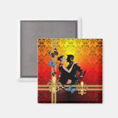 Tango auf Damast Magnet (Vorderseite/Rückseite)