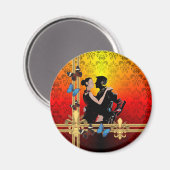 Tango auf Damast Magnet (Vorderseite/Rückseite)