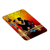 Tango auf Damast Magnet (Rechte Seite)