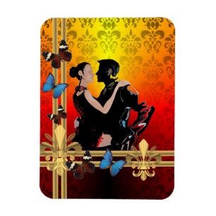 Tango auf Damast Magnet
