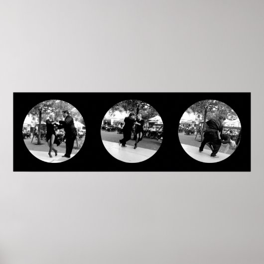 Tango auf der Plaza in Buenos Aires - Schwarz & We Poster (Vorne)