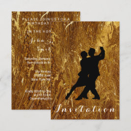 Tango Ball Carnival Dance Party Molten Gold Glam Einladung