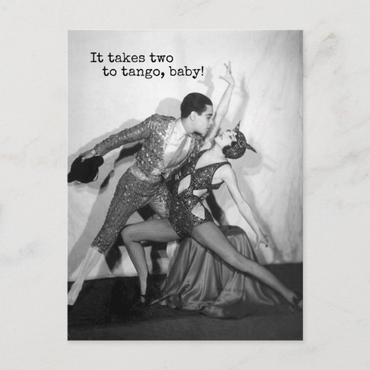 Tango braucht zwei Vintage-Tänzer Postkarte (Vorderseite)