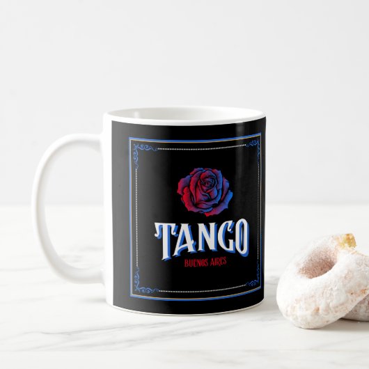 Tango Buenos Aires Fileteado Porteño Kaffeetasse (Mit Donut)