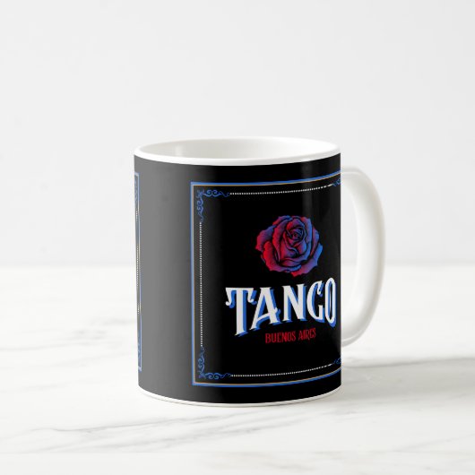 Tango Buenos Aires Fileteado Porteño Kaffeetasse (VorderseiteRechts)
