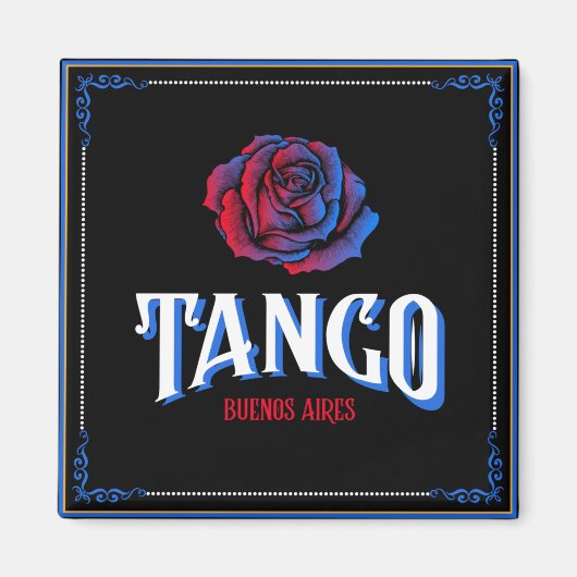 Tango Buenos Aires Fileteado Porteño Magnet (Vorne)