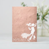 Tango Classic Dance Pink Rose Gold White Einladung (Stehend Vorderseite)