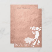Tango Classic Dance Pink Rose Gold White Einladung (Vorne/Hinten)
