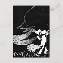 Tango Dance Art Nouveau Black Marble Einladung