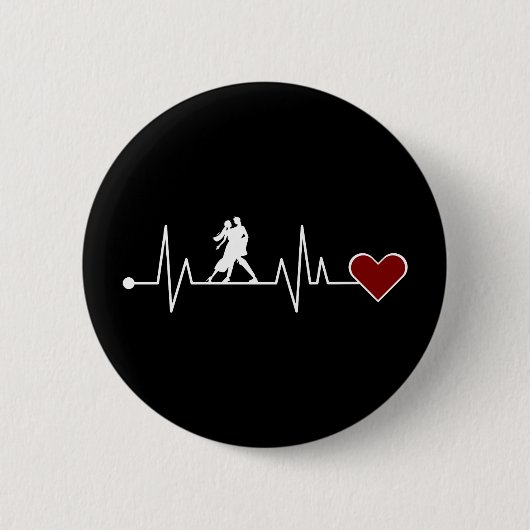 Tango Dance Couple Dancing Heartbeat-Geschenk Button (Vorderseite)