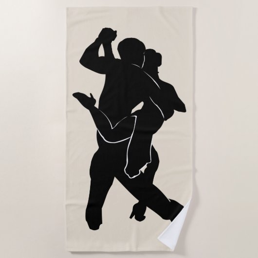 Tango Dancer Couple Beach Handtuch Custom Colors (Vorderseite)