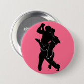 Tango Dancer Couple Pink Button - Ihre Farbe (Vorne & Hinten)