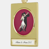 Tango Dancers Banner-Ornament Gold (Links)