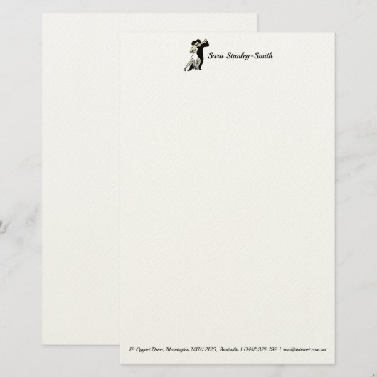 Tango Dancers Briefpapier (Vorne/Hinten)