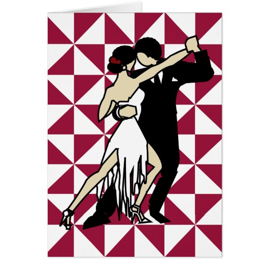 Tango Dancers Burgundy und White Geometric (Vorne)