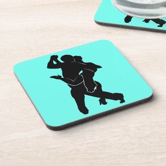 Tango Dancers Couple Turquoise Untersetzer Your Co (Linke Seite)