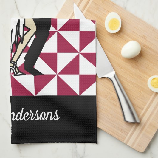 Tango Dancers Geschirrtuch (Viertel Falte)