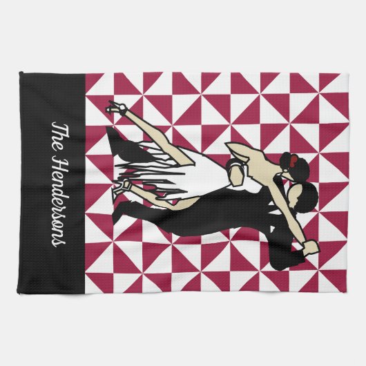 Tango Dancers Geschirrtuch (Horizontal)