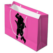 Tango Dancers Gift Bag - Custom Colors Große Geschenktüte (Vorderseite Schrägansicht)