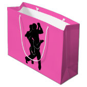 Tango Dancers Gift Bag - Custom Colors Große Geschenktüte (Rückseite Schrägansicht)