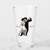 Tango Dancers Glass im Retro-Stil Glas (Vorderseite)