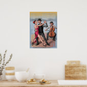Tango Dancers - HandGezeichnet Art Poster (kein Te (Küche)