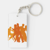 Tango Dancers Illustration Schlüsselanhänger (Rückseite)