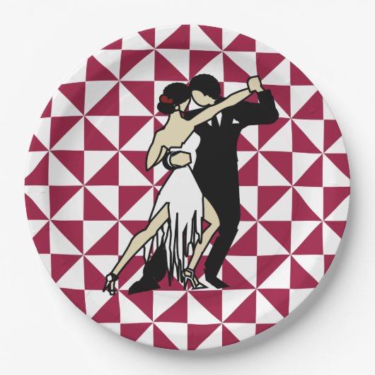 Tango Dancers Pappteller (Vorderseite)