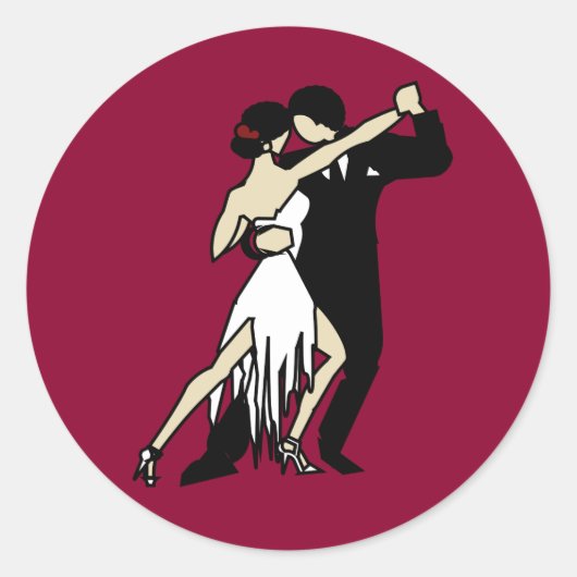 Tango Dancers Runder Aufkleber (Vorderseite)
