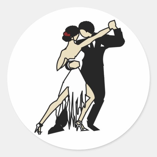 Tango Dancers Runder Aufkleber (Vorderseite)