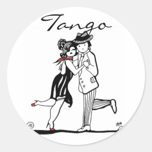 Tango Dancers Runder Aufkleber