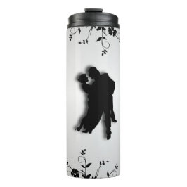 Tango Dancers Silhouette 1 Silver Thermosbecher