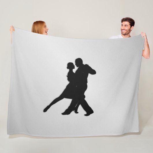 Tango Dancers Silhouette 2 Silver Fleecedecke (Beispiel)
