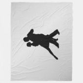 Tango Dancers Silhouette 2 Silver Fleecedecke (Vorderseite)