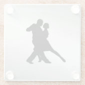 Tango Dancers Silhouette 2 Silver Glasuntersetzer (Rückseite)