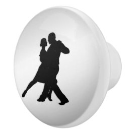 Tango Dancers Silhouette 2 Silver Keramikknauf