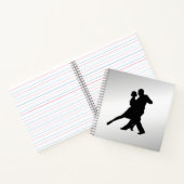 Tango Dancers Silhouette 2 Silver Notizblock (Innenseite)