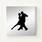 Tango Dancers Silhouette 2 Silver Notizblock (Rückseite)
