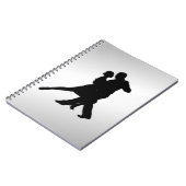 Tango Dancers Silhouette 2 Silver Notizblock (Linke Seite)